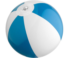 Bicoloured mini beach ball with 21.5 cm segments.