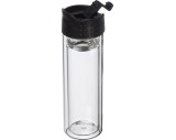 Double wall glass bottle, leakproof